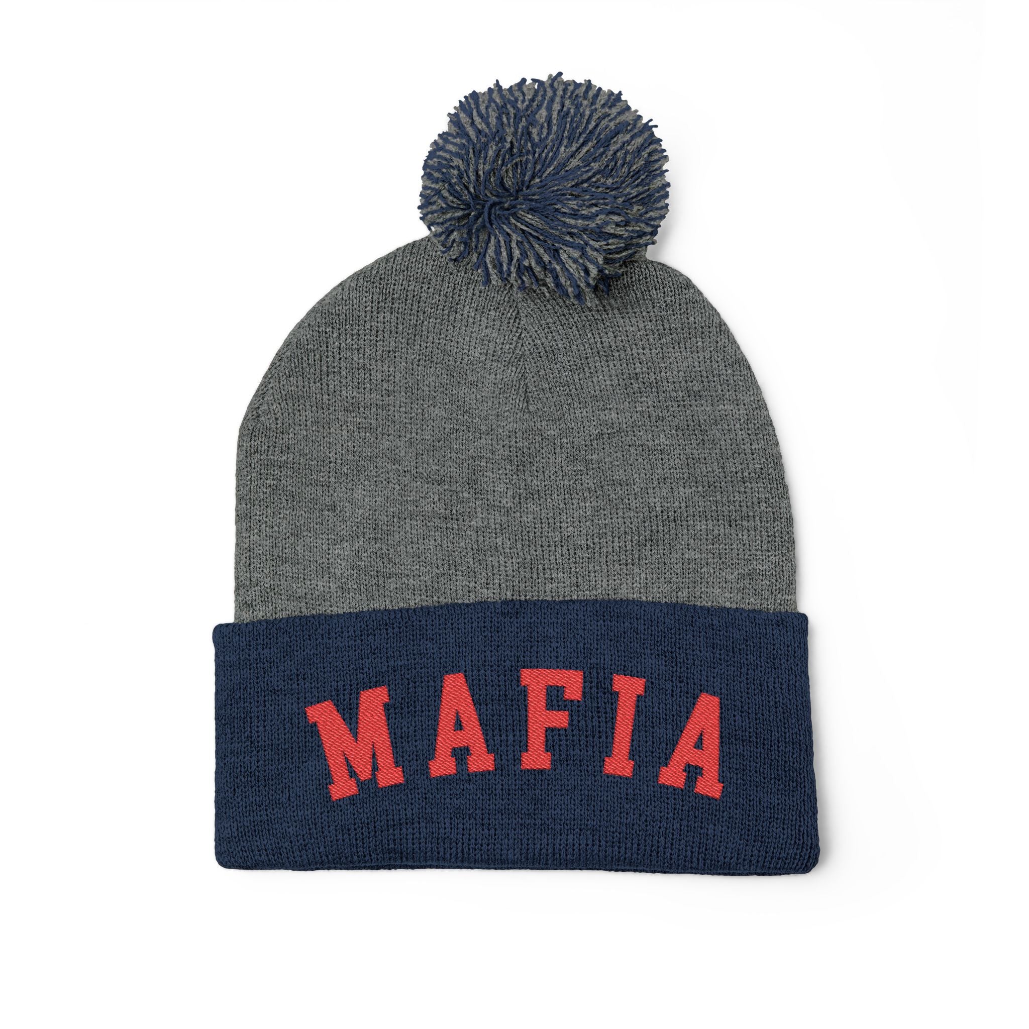 MAFIA embroidered Pom-Pom Knit Cap