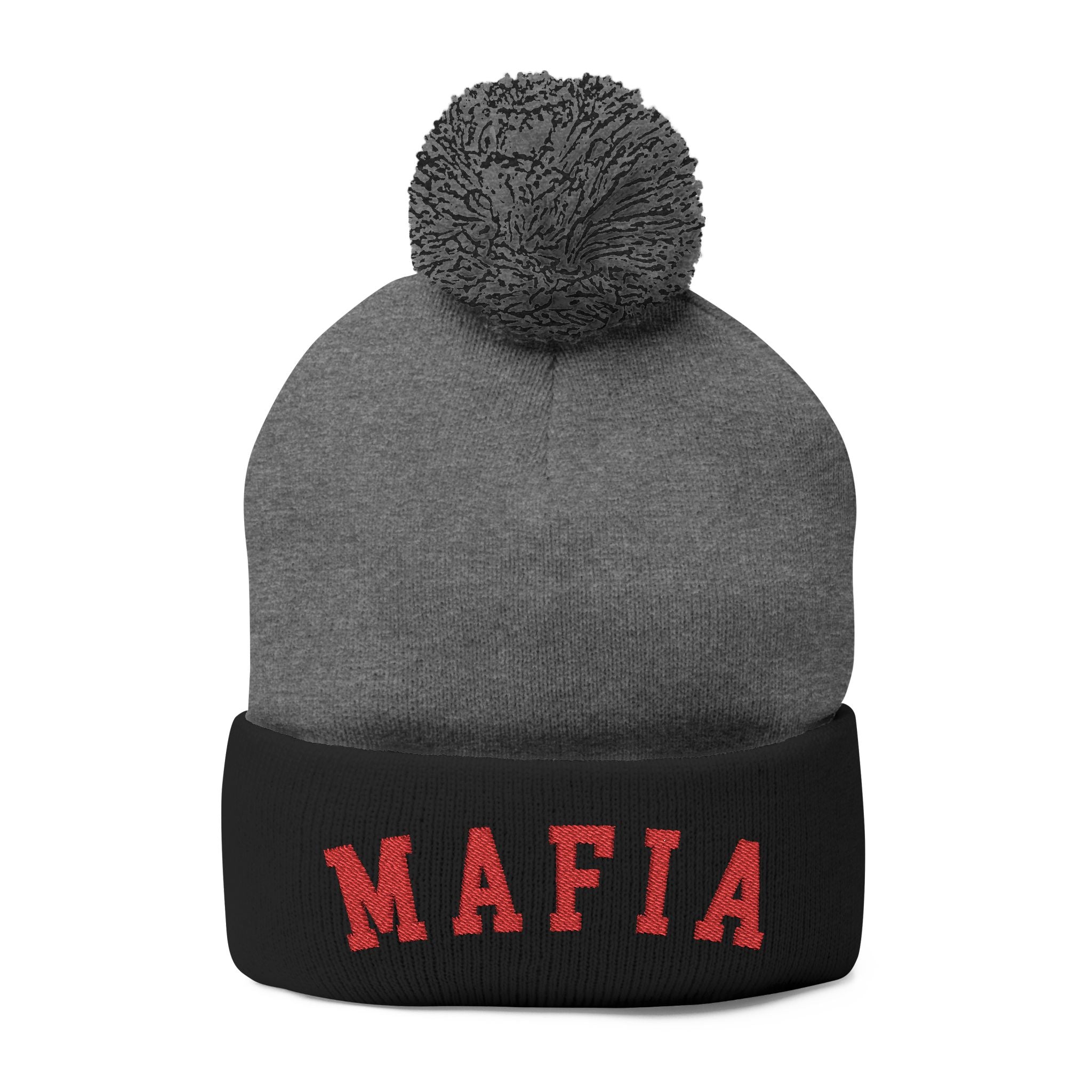 MAFIA embroidered Pom-Pom Knit Cap