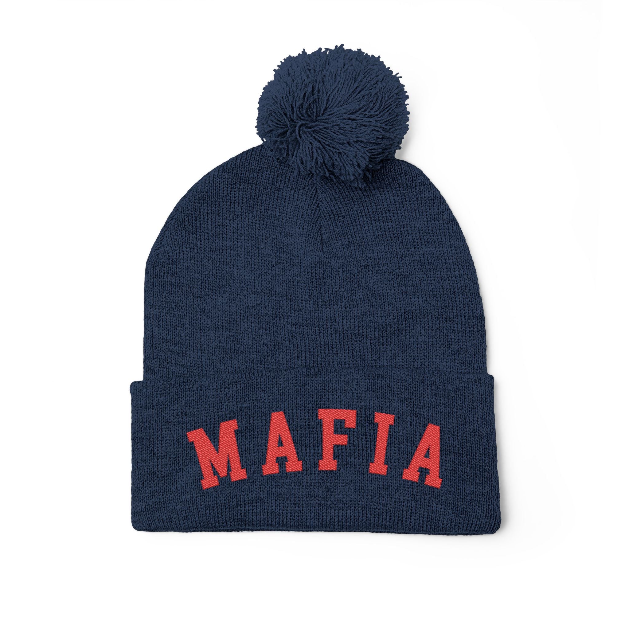 MAFIA embroidered Pom-Pom Knit Cap