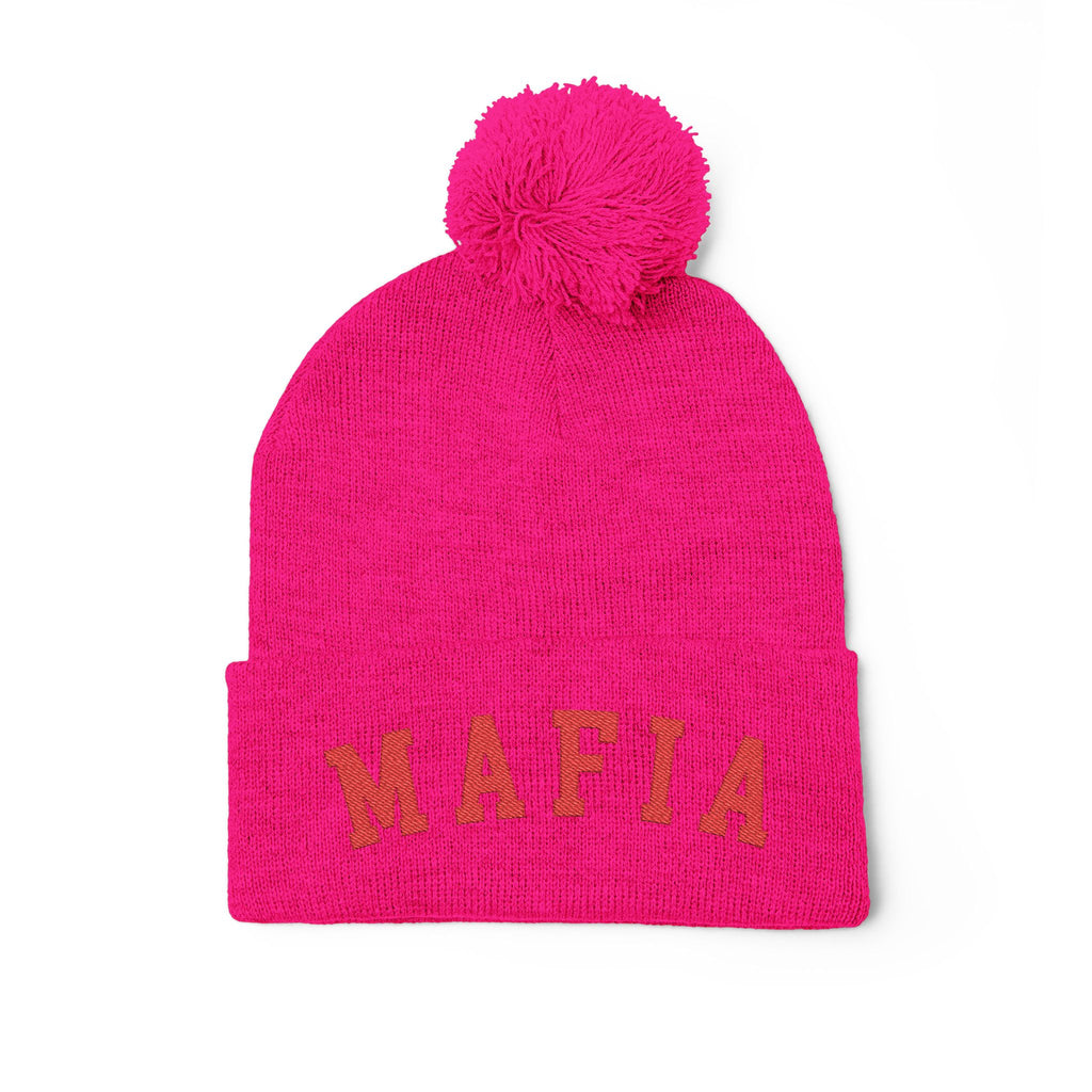 MAFIA embroidered Pom-Pom Knit Cap