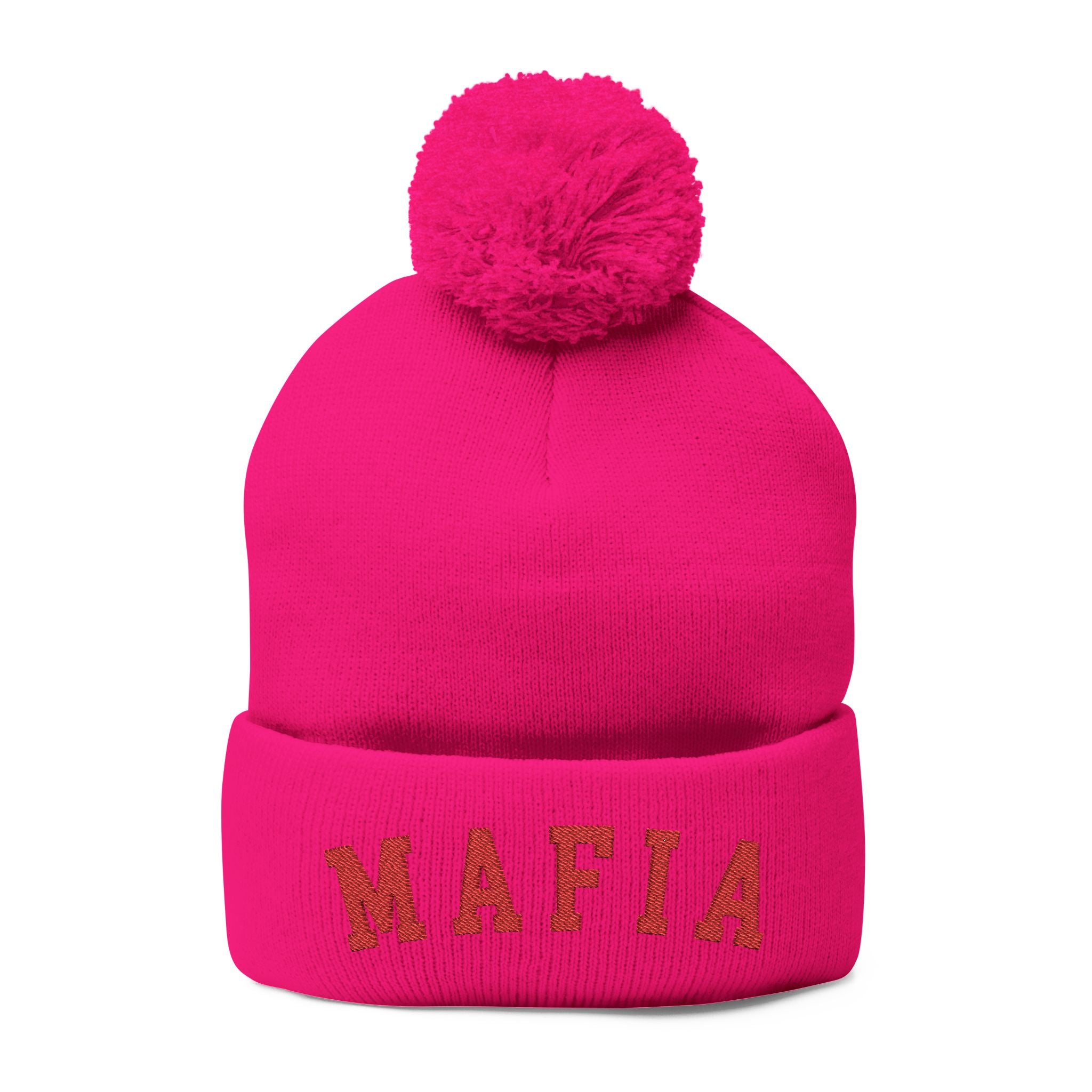 MAFIA embroidered Pom-Pom Knit Cap