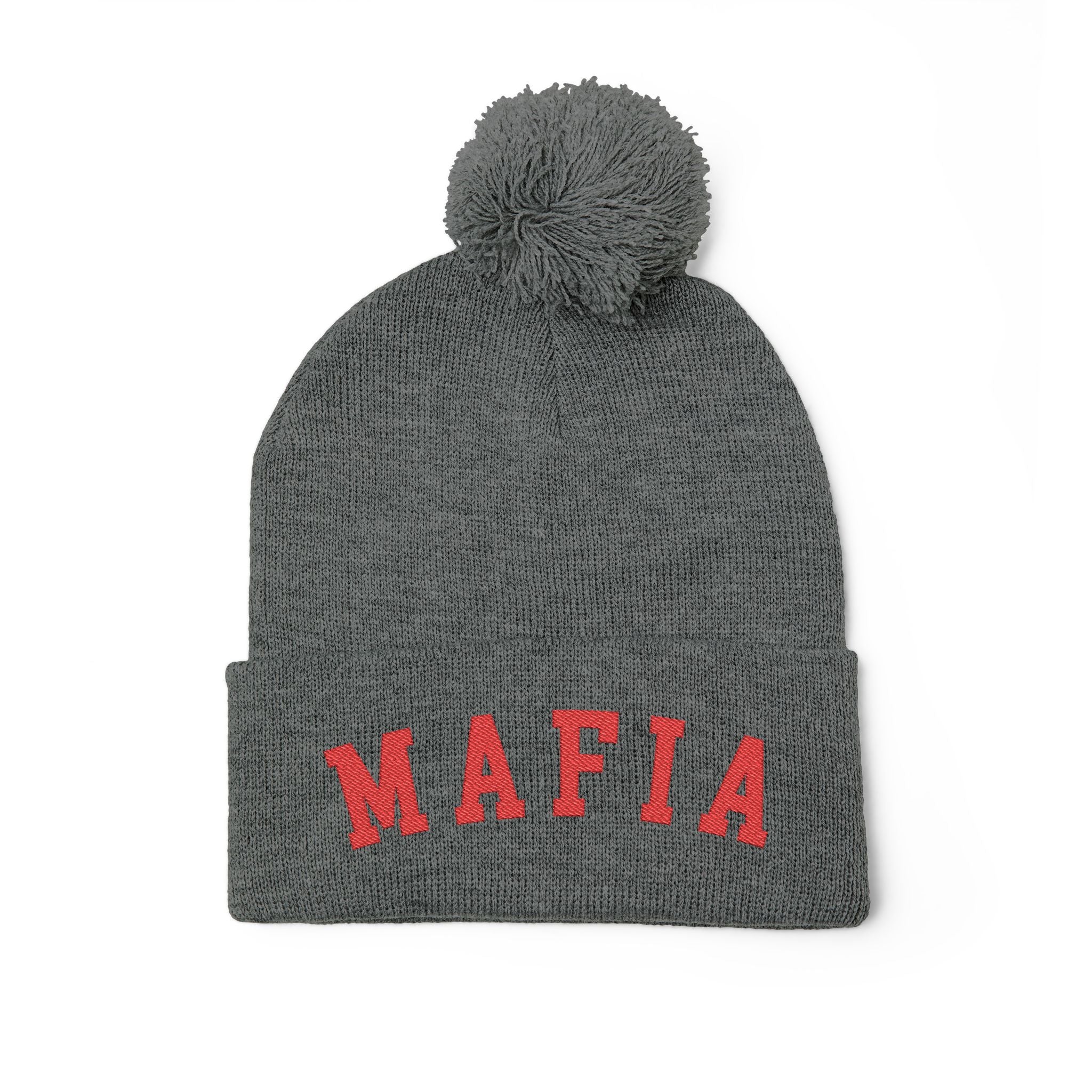 MAFIA embroidered Pom-Pom Knit Cap