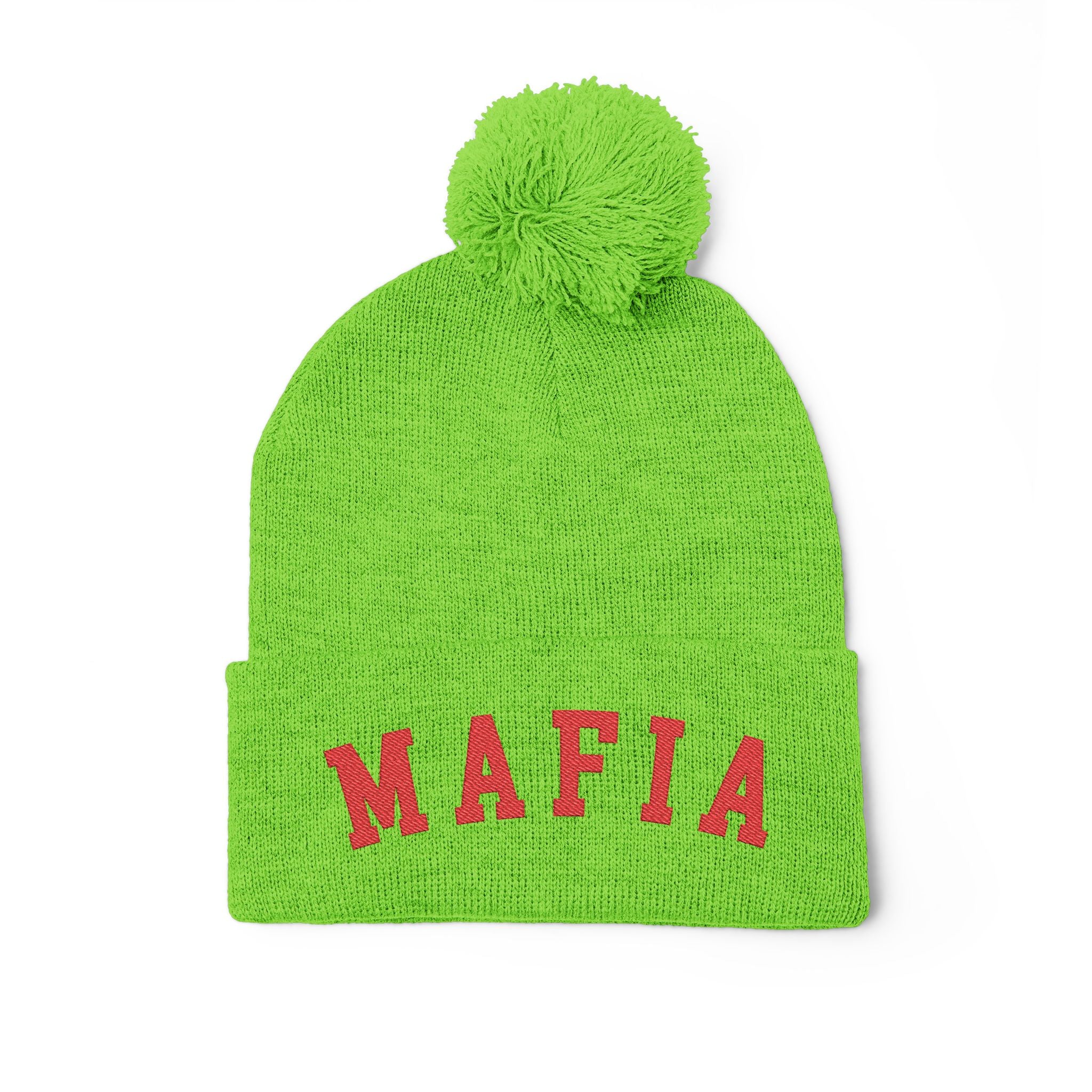 MAFIA embroidered Pom-Pom Knit Cap