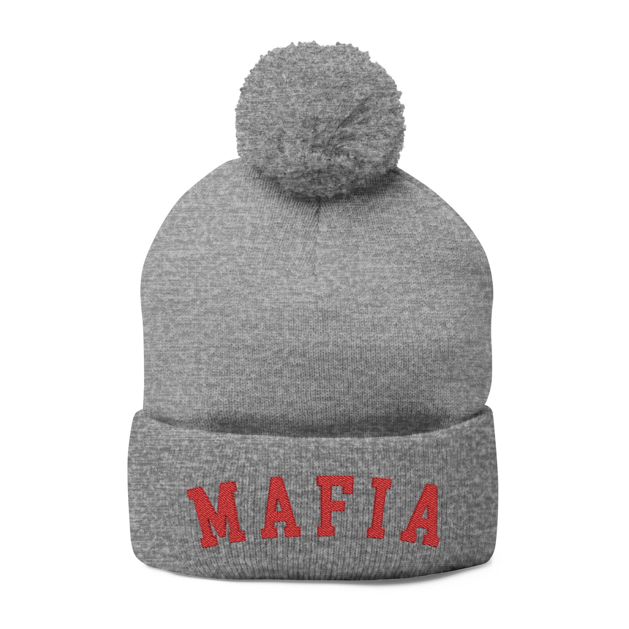 MAFIA embroidered Pom-Pom Knit Cap