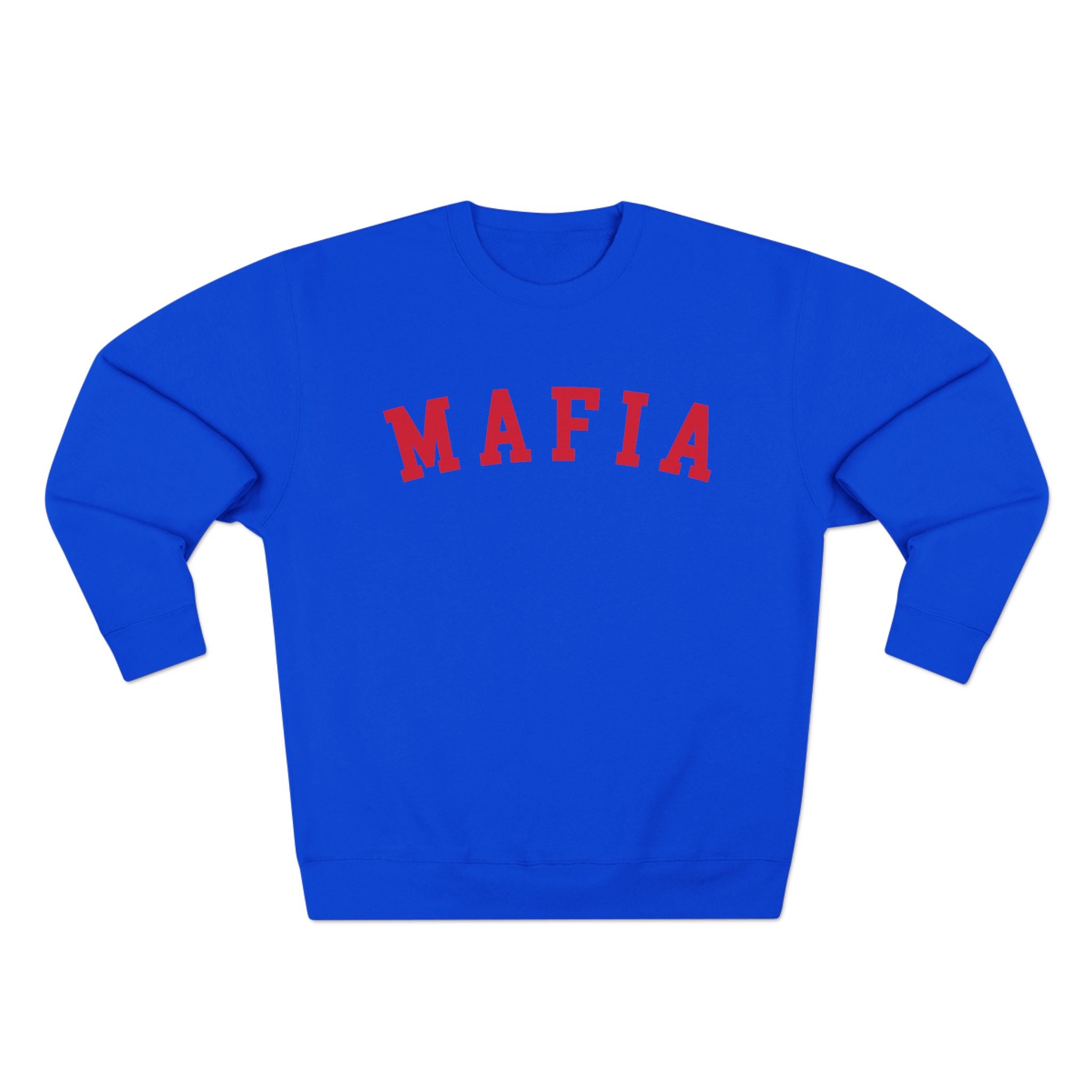 Mafia Crewneck Sweatshirt - Vintage Collegiate Red Lettering