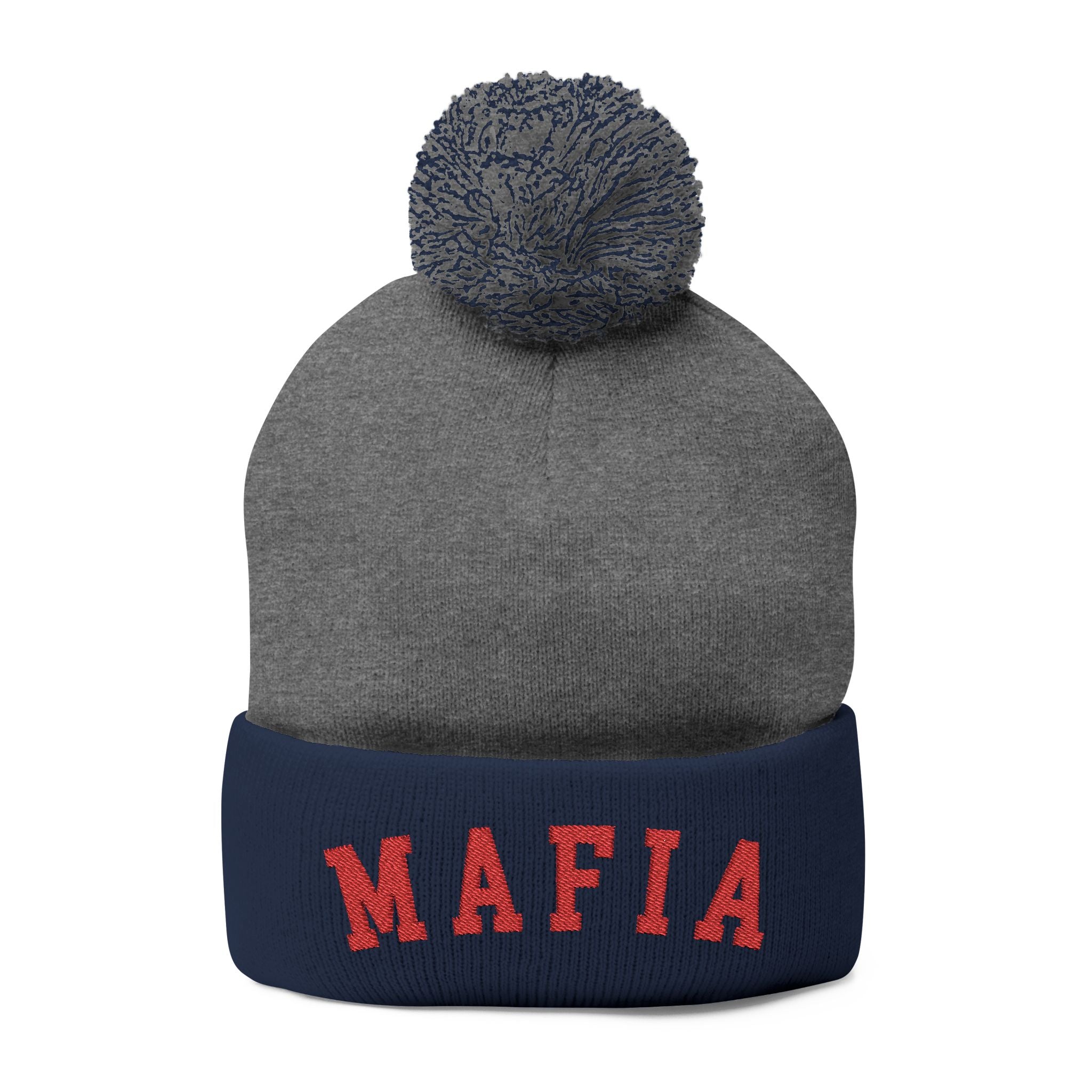 MAFIA embroidered Pom-Pom Knit Cap