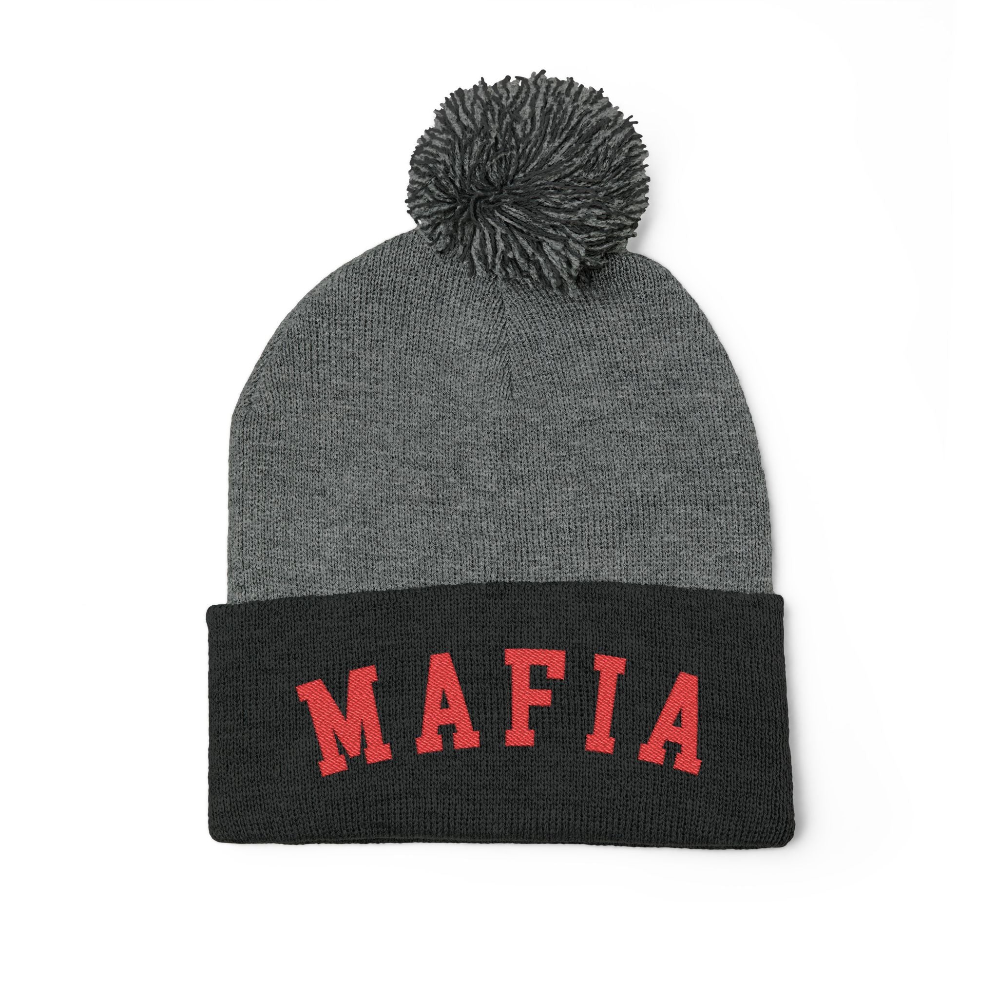 MAFIA embroidered Pom-Pom Knit Cap