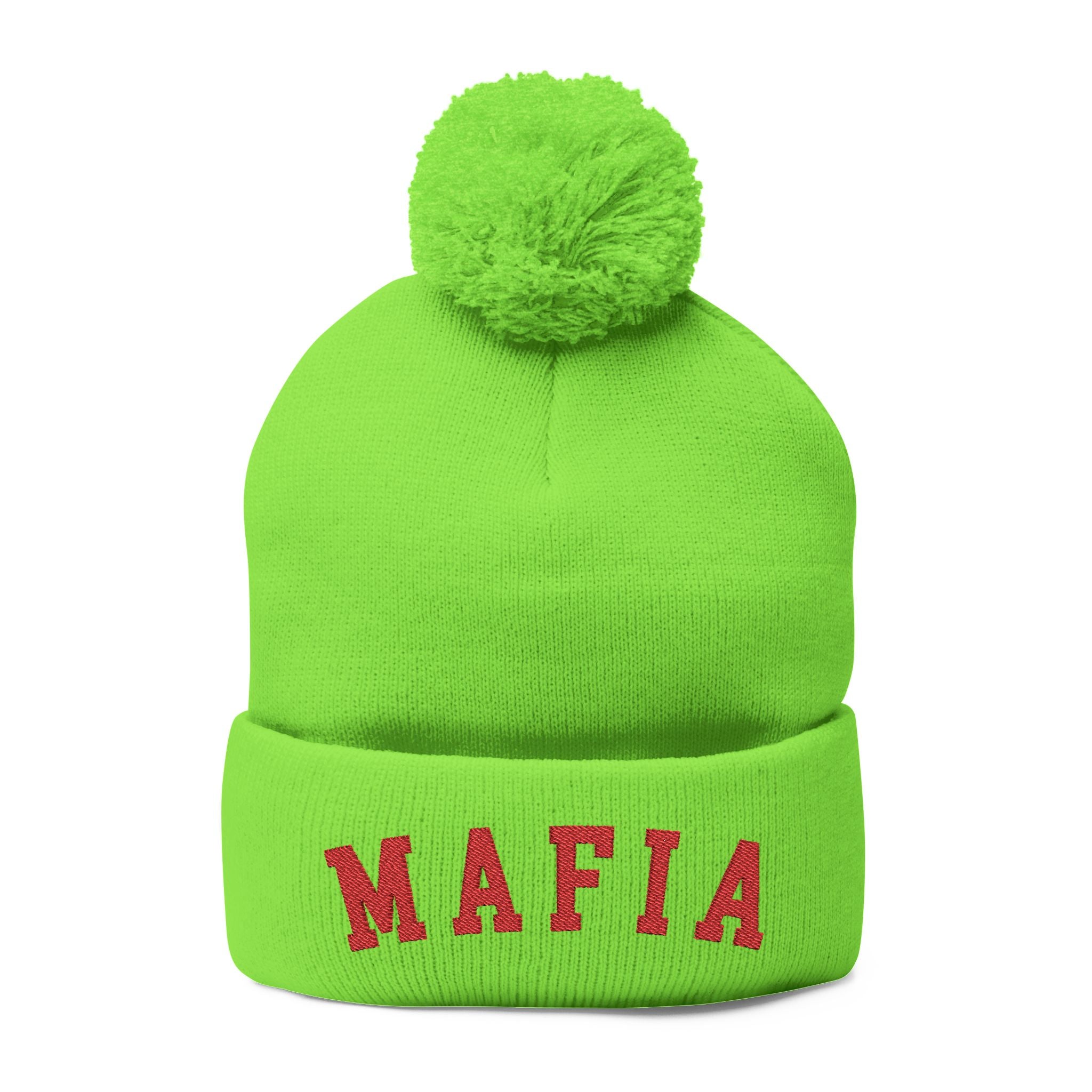 MAFIA embroidered Pom-Pom Knit Cap