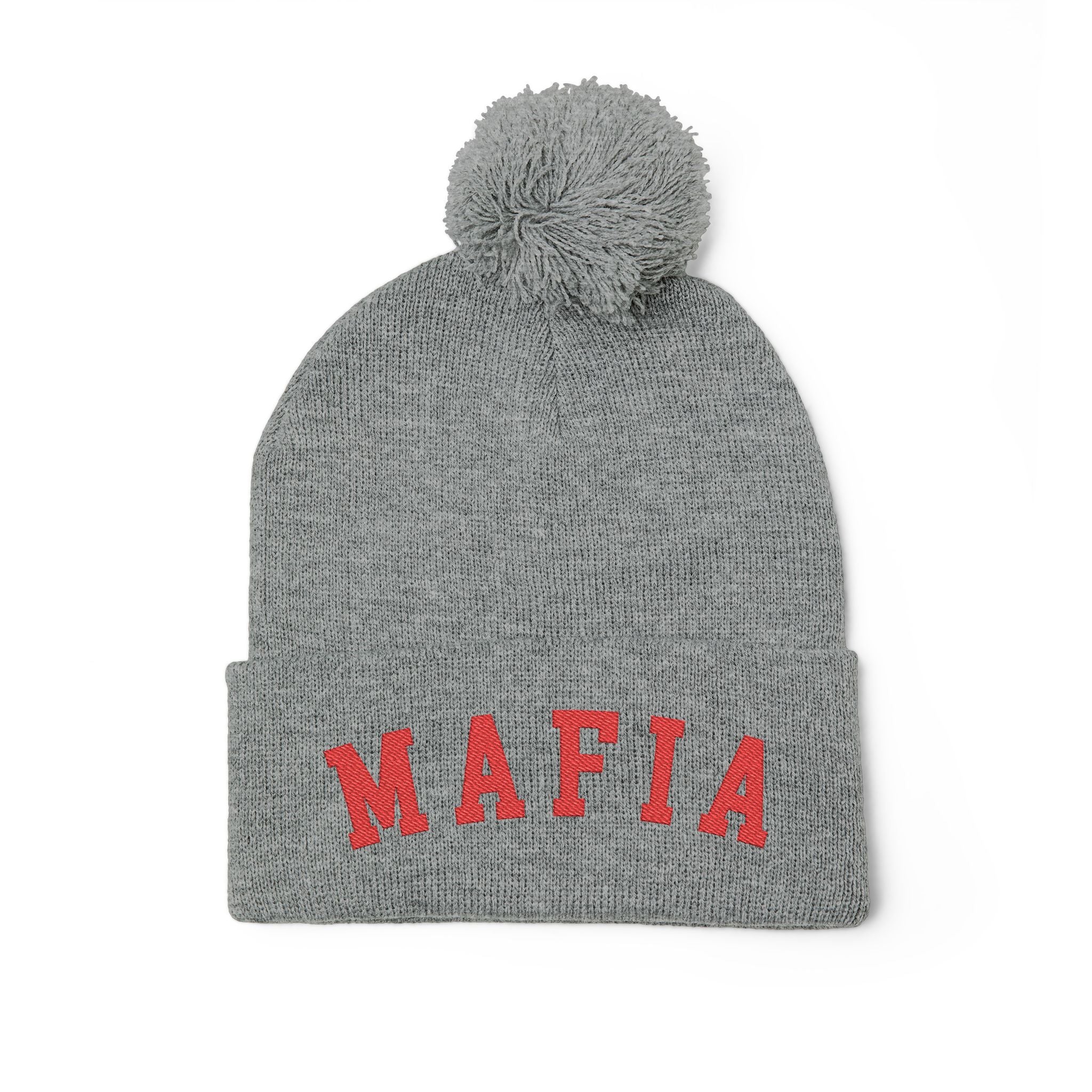 MAFIA embroidered Pom-Pom Knit Cap