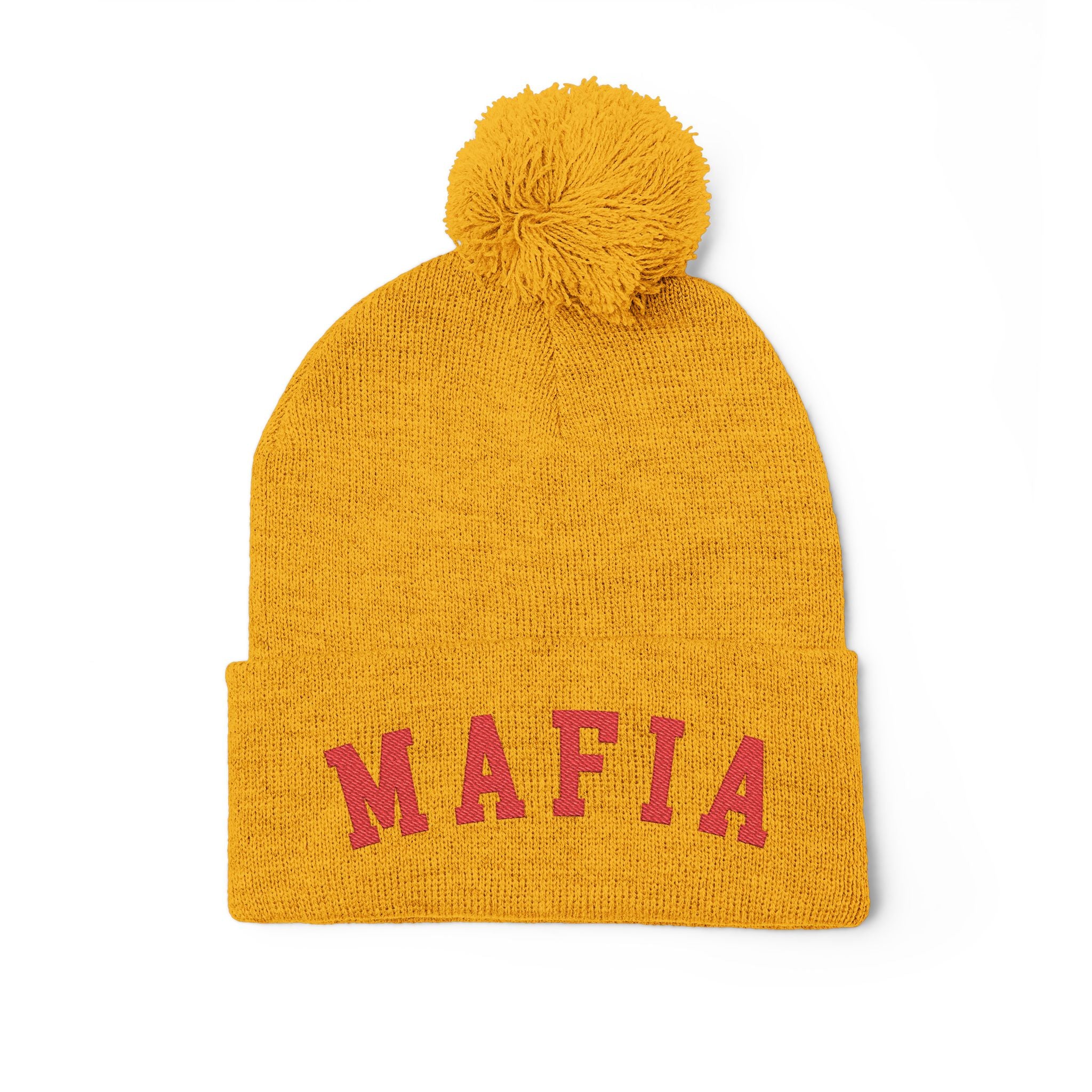 MAFIA embroidered Pom-Pom Knit Cap
