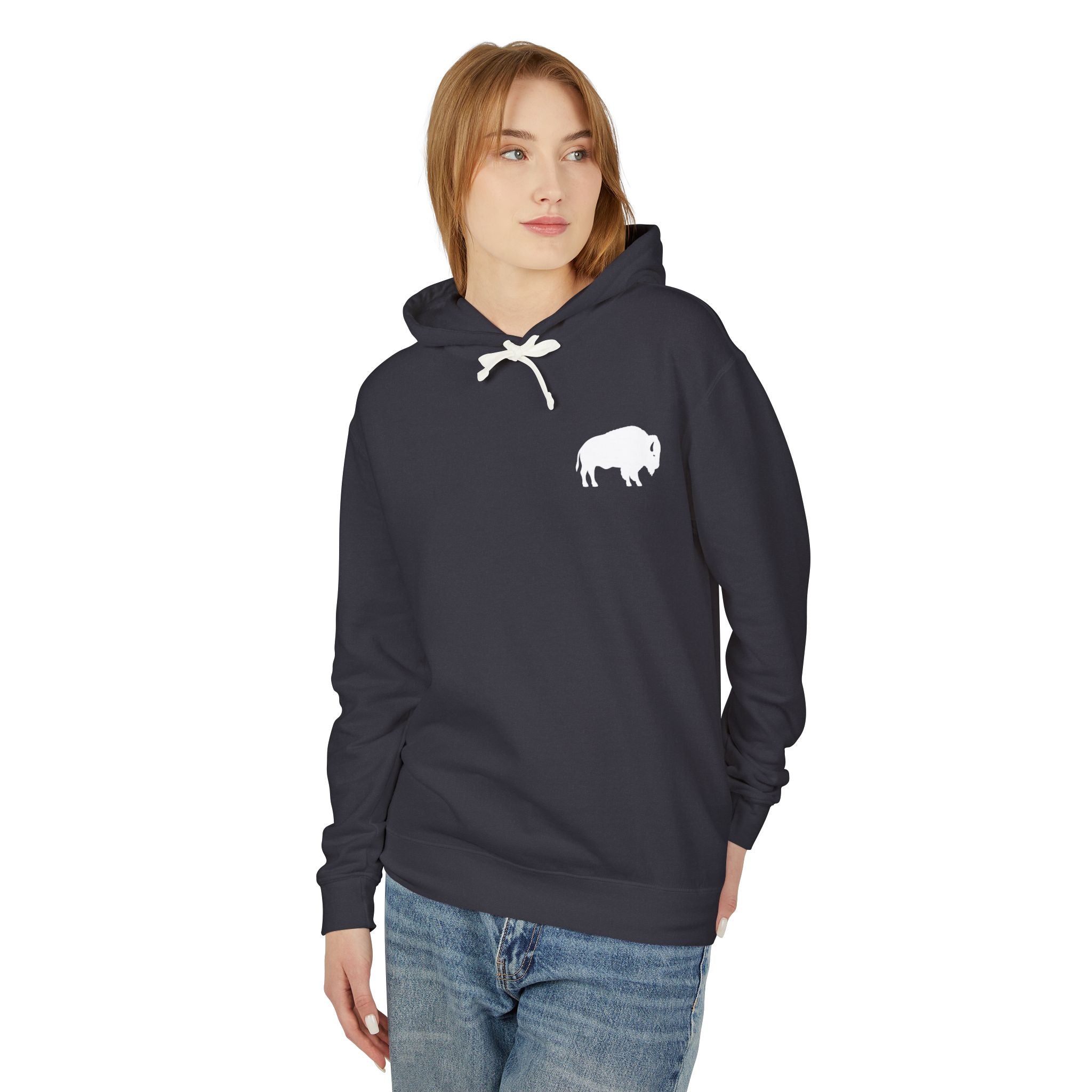 ROC MAFIA Buffalo Hoodie — Lightweight Chest-Logo Sweatshirt