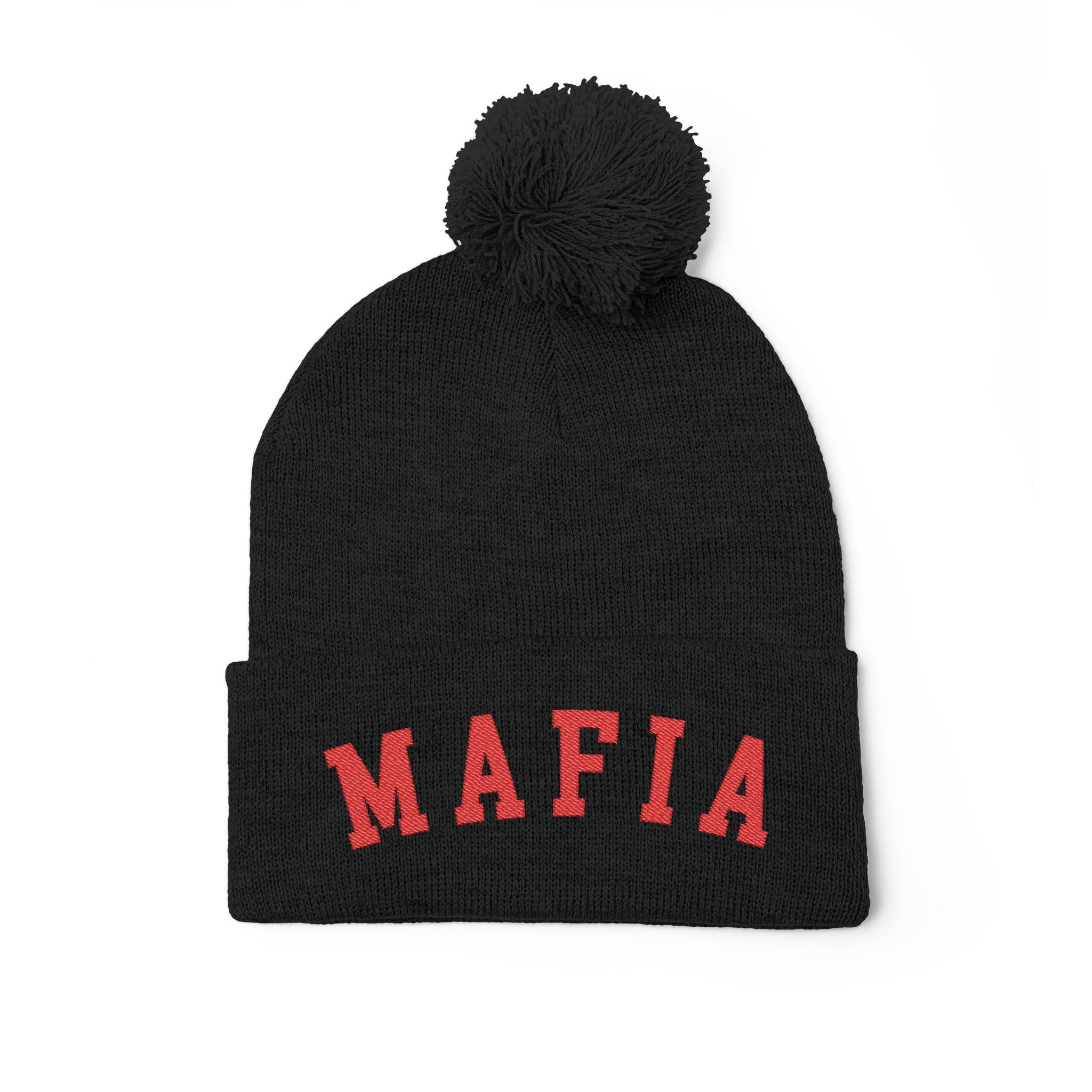 MAFIA embroidered Pom-Pom Knit Cap