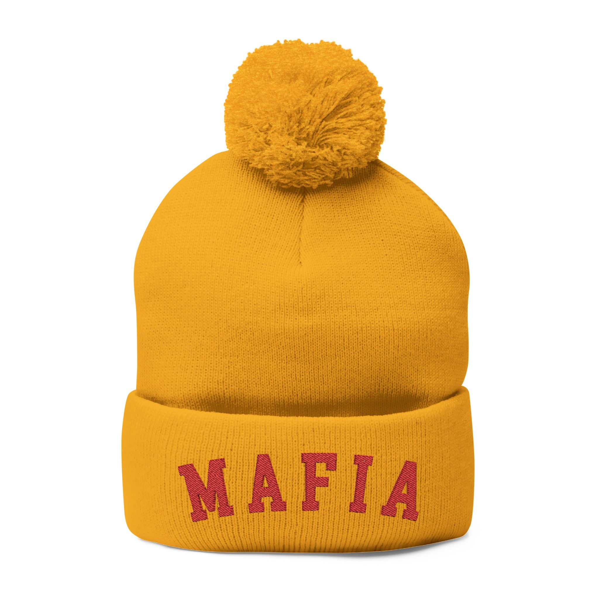 MAFIA embroidered Pom-Pom Knit Cap