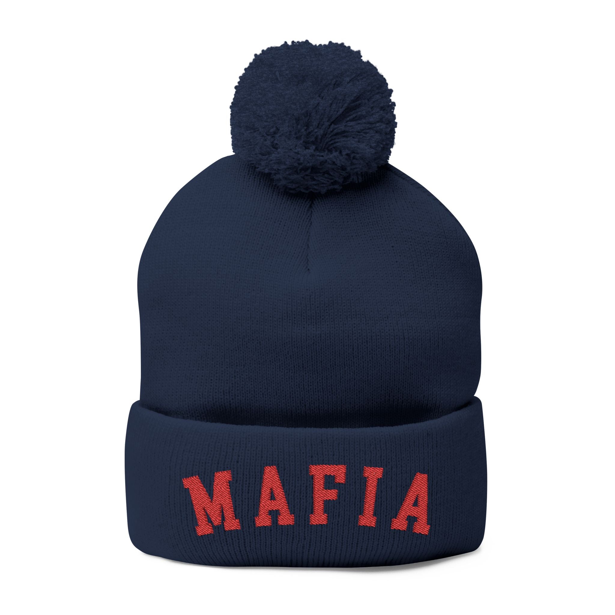 MAFIA embroidered Pom-Pom Knit Cap