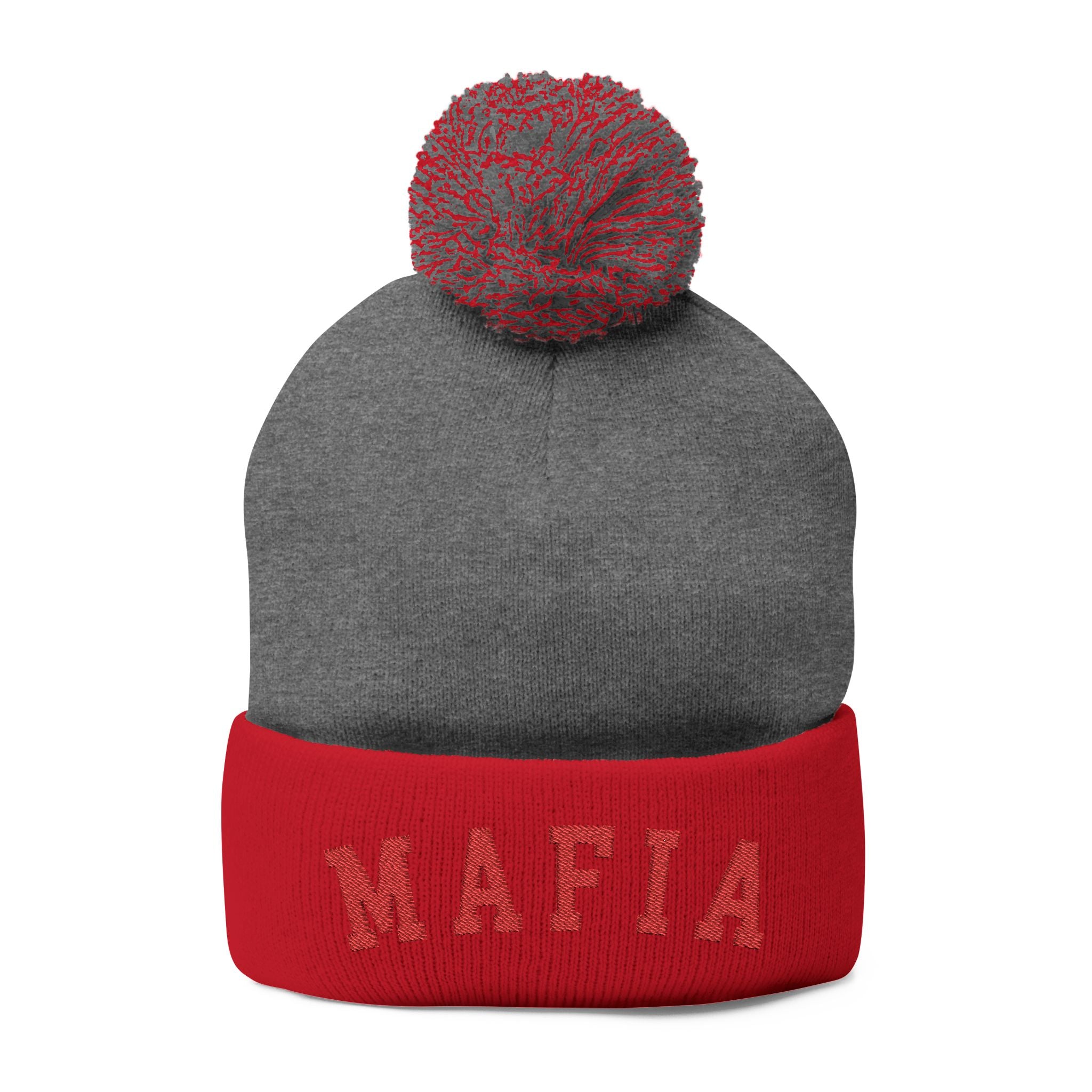 MAFIA embroidered Pom-Pom Knit Cap