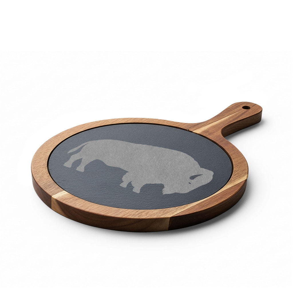 Engraved Charcuterie Board — ROC MAFIA Game Day Set with Slate Insert & Cheese Tools