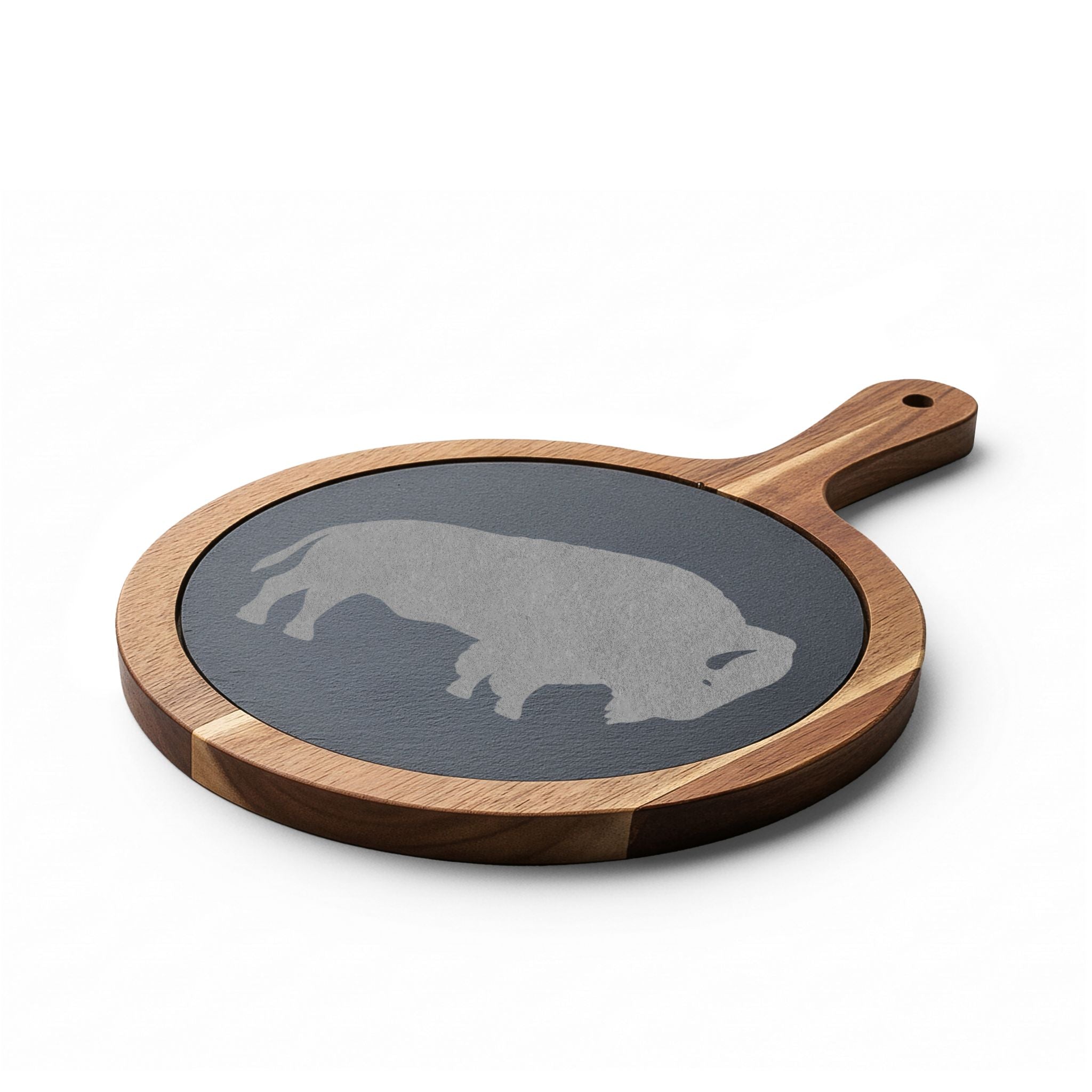 Engraved Charcuterie Board — ROC MAFIA Game Day Set with Slate Insert & Cheese Tools