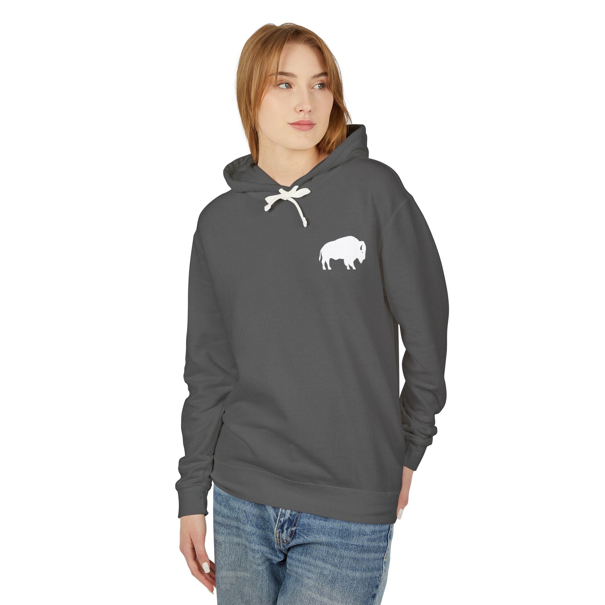 ROC MAFIA Buffalo Hoodie — Lightweight Chest-Logo Sweatshirt