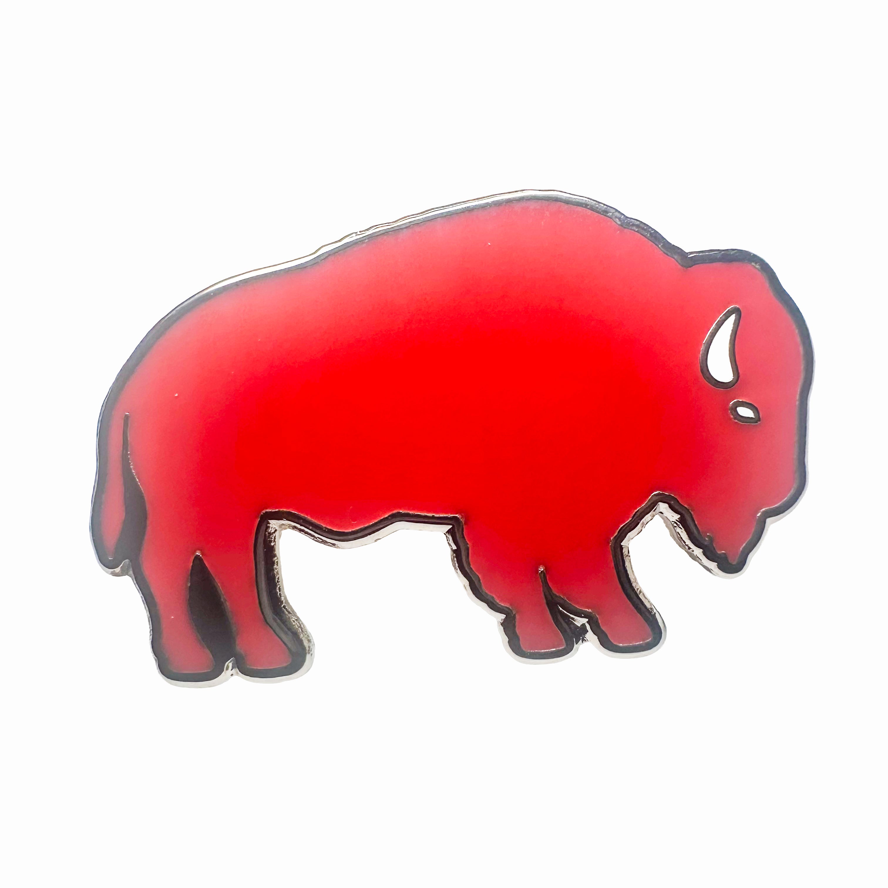 Buffalo Enamel Pin - Red